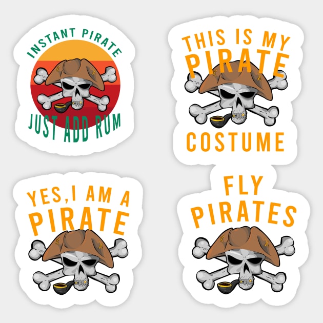 Yes, I am a pirate sticker pack Sticker by cypryanus